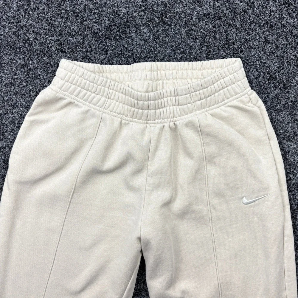 Nike Sportswear Essential Fleece Pintuck Sweatpants Cream Off White Womens Small